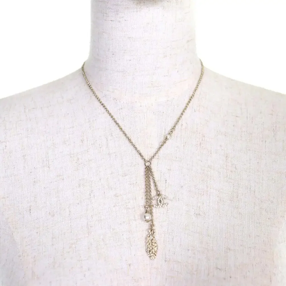 Chanel Cc Logo Pendant Necklace Metal #261340C11B